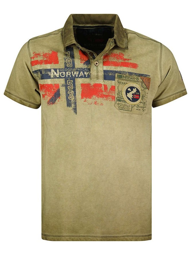 Geographical Norway Koszulka polo "Kamo" w kolorze khaki rozmiar: S