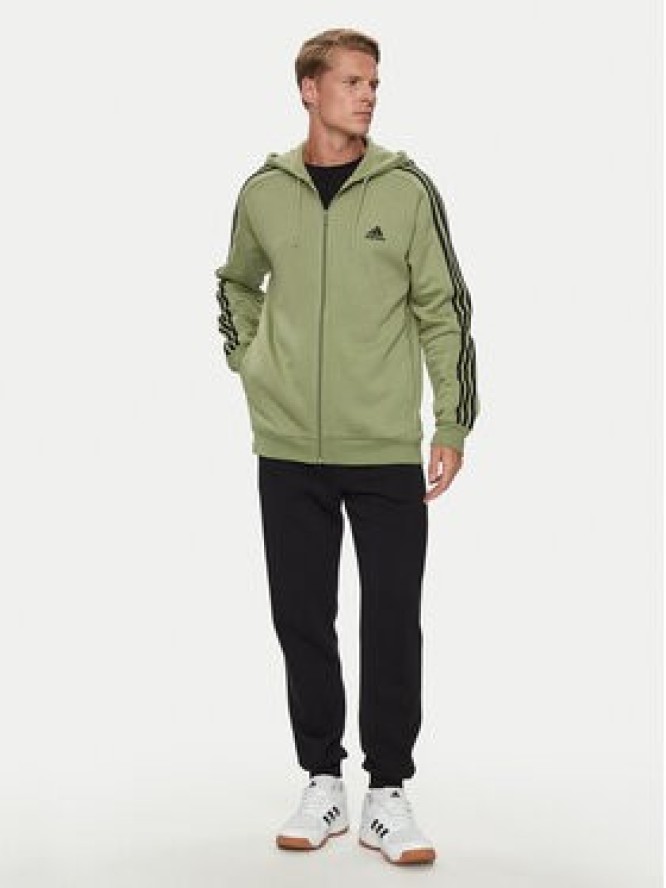 adidas Bluza Essentials Fleece 3-Stripes JE0341 Zielony Regular Fit