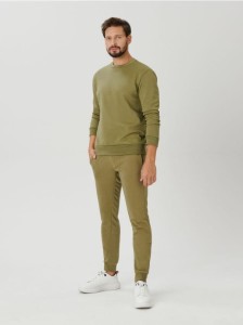 Spodnie dresowe slim jogger - brązowy