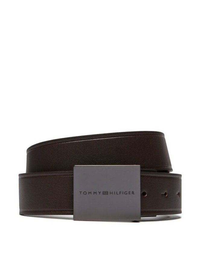 Tommy Hilfiger Pasek Męski Plaque Buckle 3.5 AM0AM12064 Brązowy