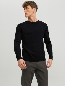 Jack&Jones Sweter Emil 12208364 Czarny Regular Fit