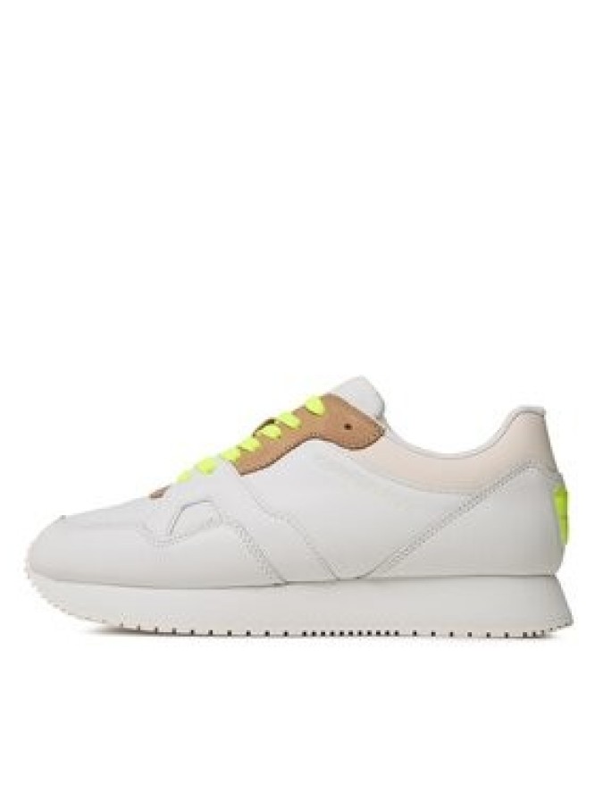 Calvin Klein Jeans Sneakersy Retro Runner Fluo Contrast YM0YM00619 Biały