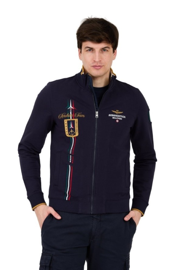 AERONAUTICA MILITARE Granatowa bluza rozpinana