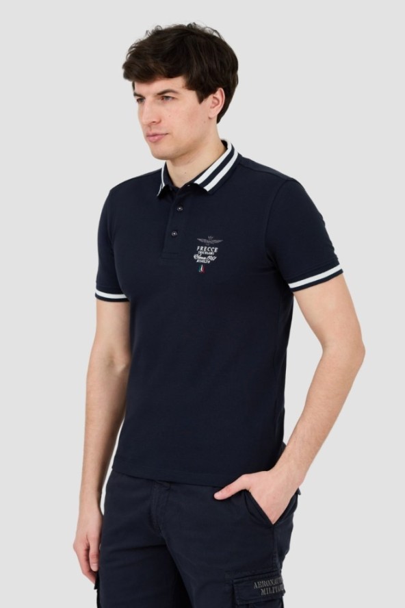 AERONAUTICA MILITARE Granatowe polo Short Sleeve