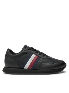 Tommy Hilfiger Sneakersy Runner Evo Lth Mix Ess FM0FM05121 Czarny