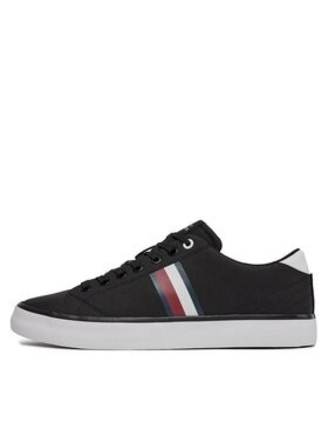 Tommy Hilfiger Sneakersy Th Hi Vulc Low Stripes Mesh FM0FM04946 Czarny