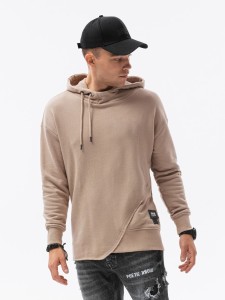 Bluza męska hoodie z przeszyciami - popielata V3 B1187 - S