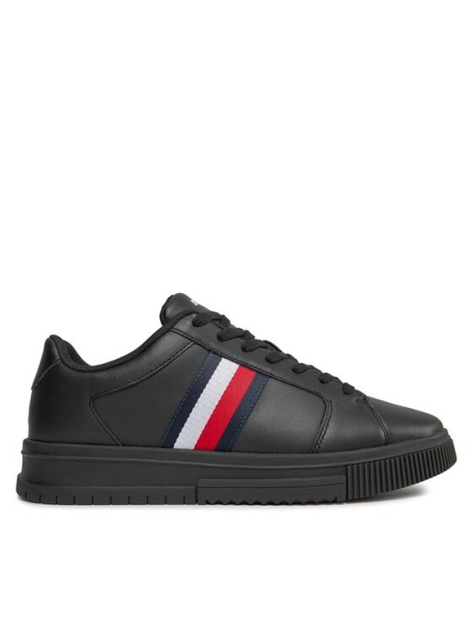 Tommy Hilfiger Sneakersy Supercup Lth Stripes Ess FM0FM04895 Czarny