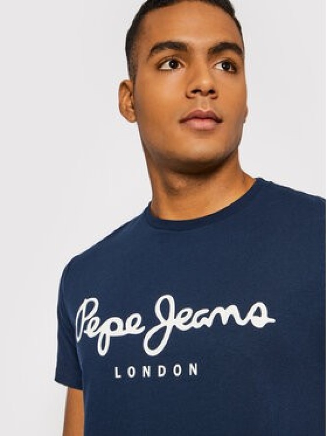 Pepe Jeans T-Shirt Original PM508210 Granatowy Slim Fit