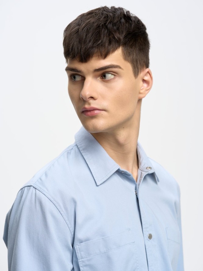 Koszula męska typu worker niebieska Gowis 401