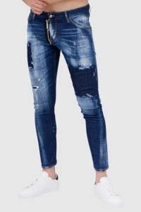 DSQUARED2 Niebieskie jeansy męskie sexy twist jean