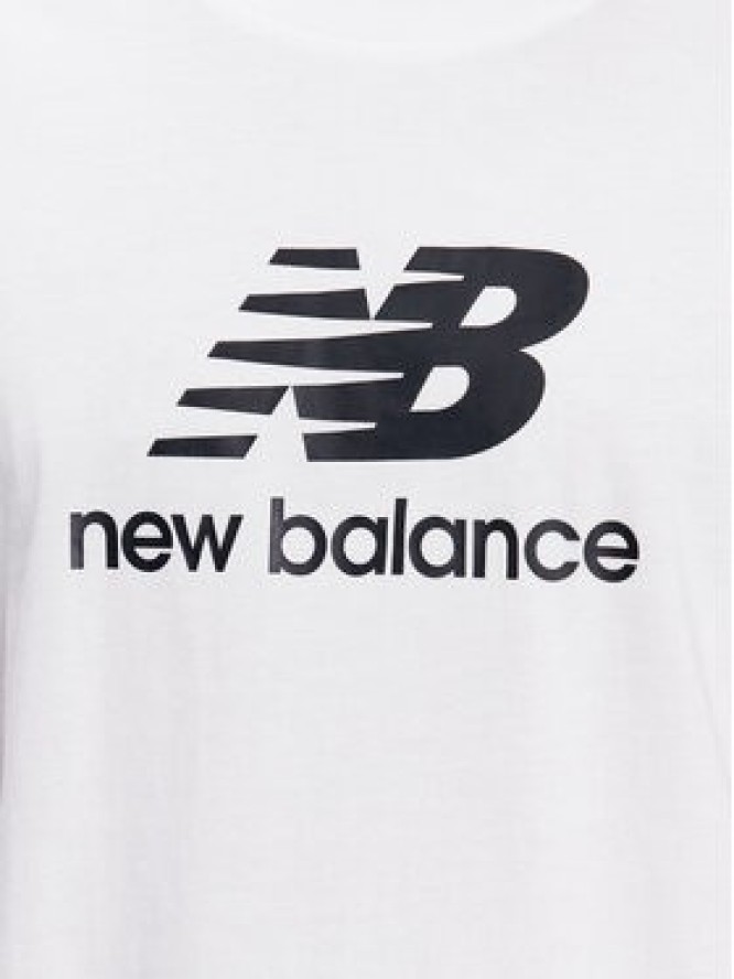 New Balance T-Shirt Essentials Stacked Logo MT31541 Biały Relaxed Fit