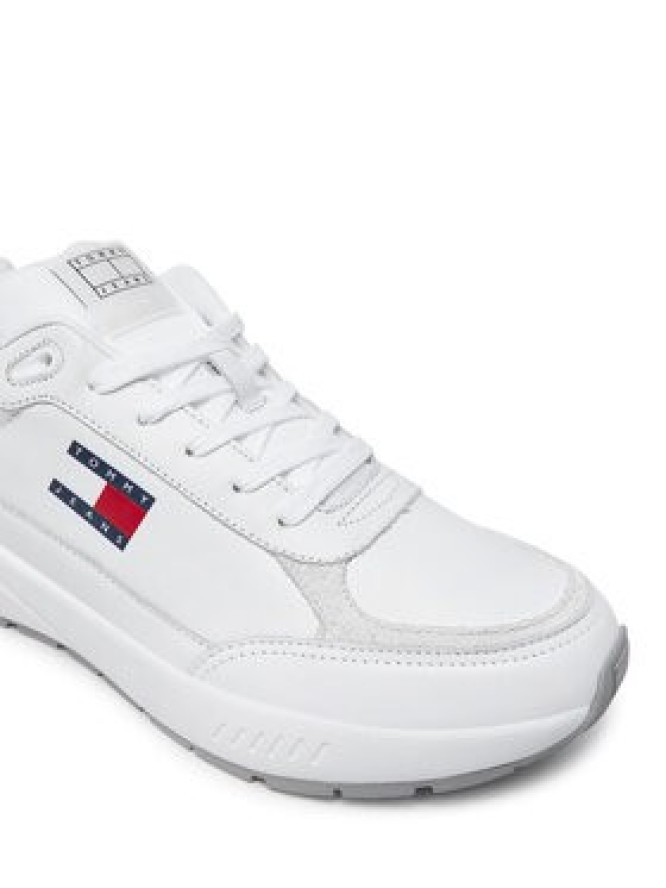 Tommy Jeans Sneakersy Tjm Runner Full Leather Ess EM0EM01445 Biały