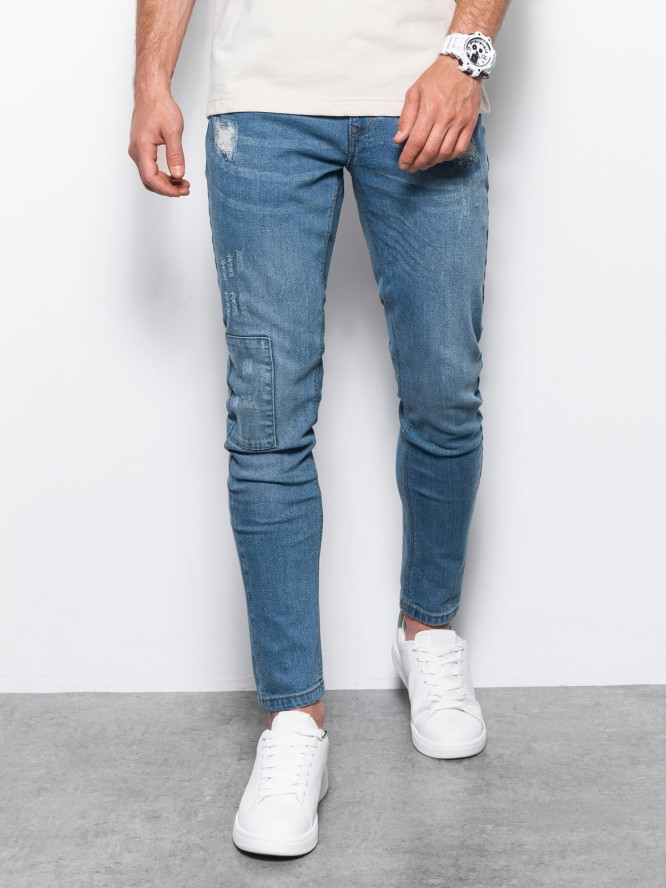 Spodnie męskie jeansowe SKINNY FIT - jasny niebieski P1060 - XXL