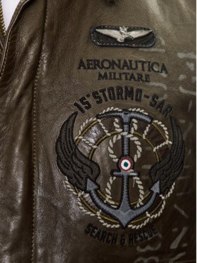 Aeronautica Militare Kurtka skórzana 231PN5027PL183 Brązowy Regular Fit