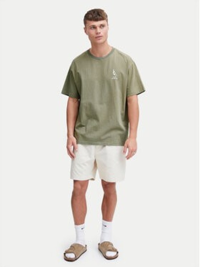 Solid T-Shirt Ismail 21108240 Zielony Regular Fit