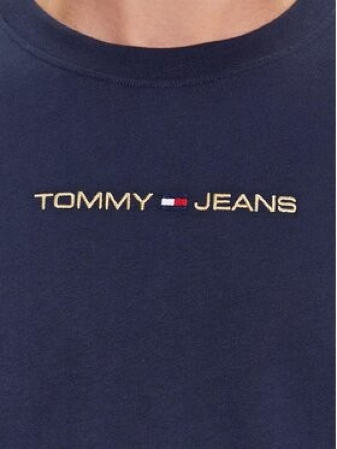 Tommy Jeans T-Shirt Classic Gold Linear DM0DM17728 Granatowy Classic Fit
