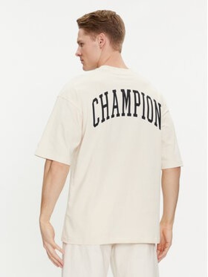 Champion T-Shirt 219855 Beżowy Custom Fit