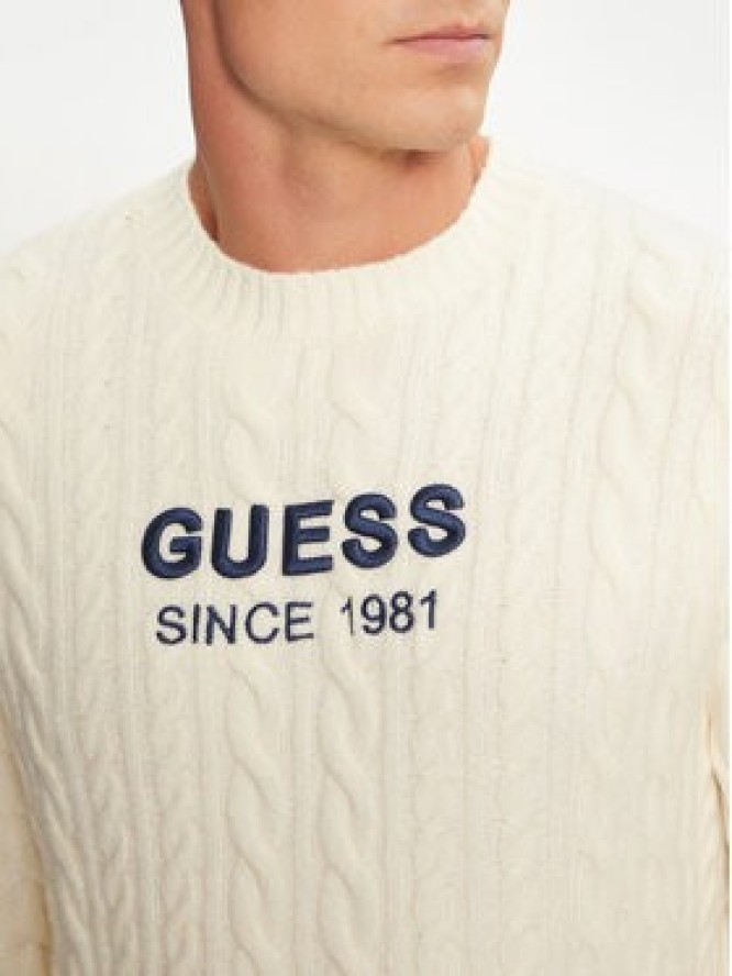 Guess Sweter M4BR11 Z3HA2 Beżowy Regular Fit