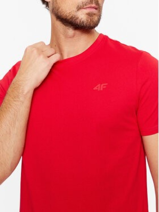 4F T-Shirt 4FAW23TTSHM0876 Czerwony Regular Fit