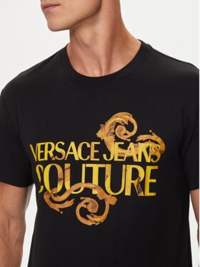 Versace Jeans Couture T-Shirt 76GAHG00 Czarny Regular Fit