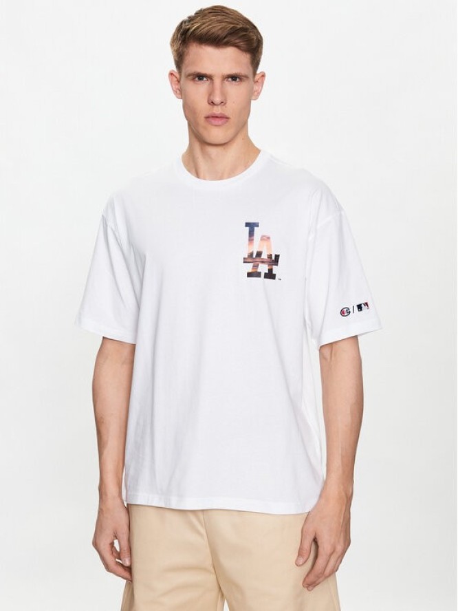 Champion T-Shirt 218923 Biały Relaxed Fit