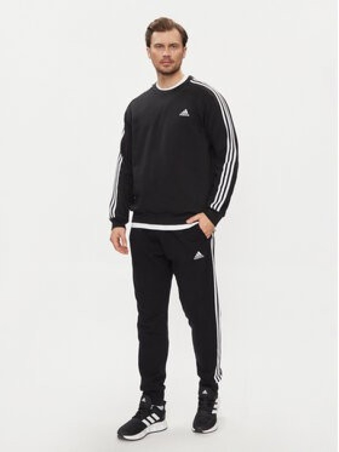 adidas Spodnie dresowe Essentials French Terry Tapered Cuff 3-Stripes Joggers HA4337 Czarny Regular Fit