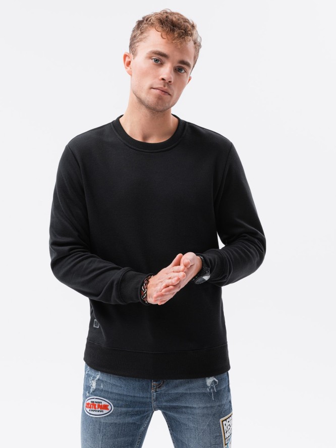 Bluza męska bez kaptura BASIC - czarna V9 B978 - XXL