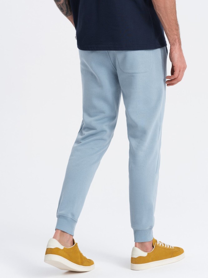 Męskie spodnie dresowe typu jogger - niebieskie V7 OM-PABS-0173 - XXL