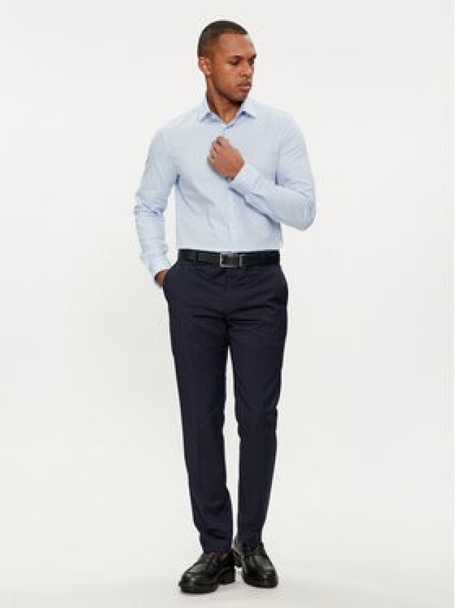 Calvin Klein Koszula Tonal Structure K10K112592 Błękitny Slim Fit