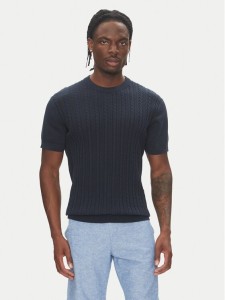 Lindbergh Sweter 30-804115 Granatowy Slim Fit