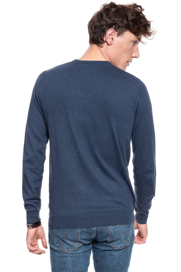 WRANGLER CREWNECK MĘSKI SWETER KLASYCZNY KNIT NAVY W8A02P114