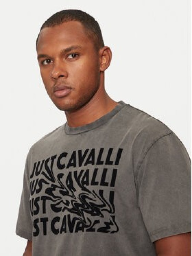 Just Cavalli T-Shirt 77OAHC05 Czarny Regular Fit