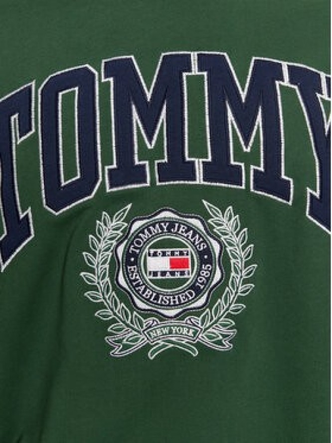 Tommy Jeans Bluza College Graphic DM0DM16804 Zielony Boxy Fit