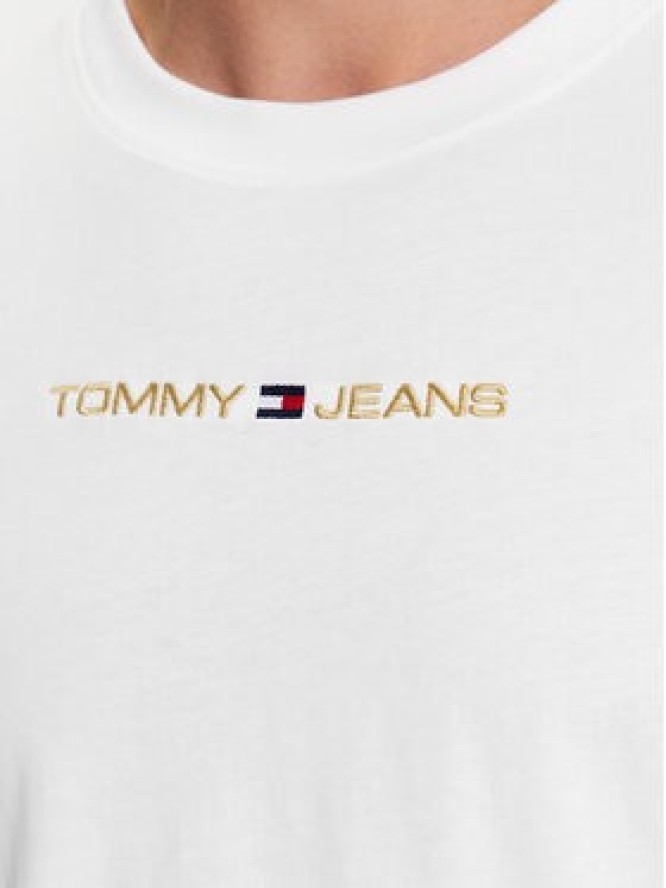 Tommy Jeans T-Shirt Classic Gold Linear DM0DM17728 Biały Classic Fit