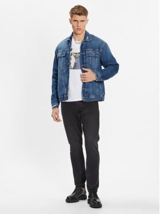 Pepe Jeans Kurtka jeansowa Young Bandana PM402673 Niebieski Regular Fit