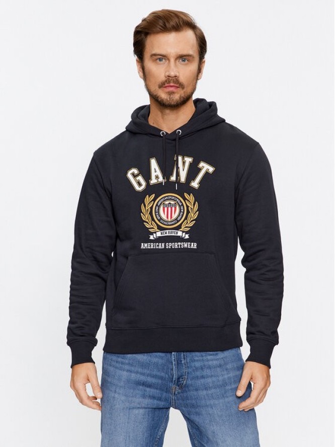 Gant Bluza Crest Hoodie 2006069 Czarny Relaxed Fit