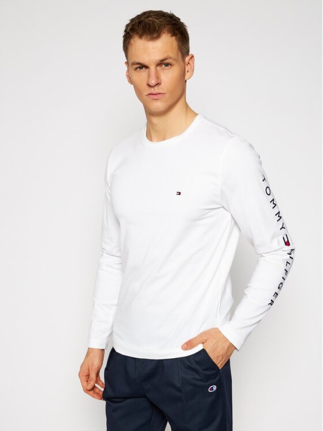 Tommy Hilfiger Longsleeve Logo MW0MW09096 Biały Regular Fit