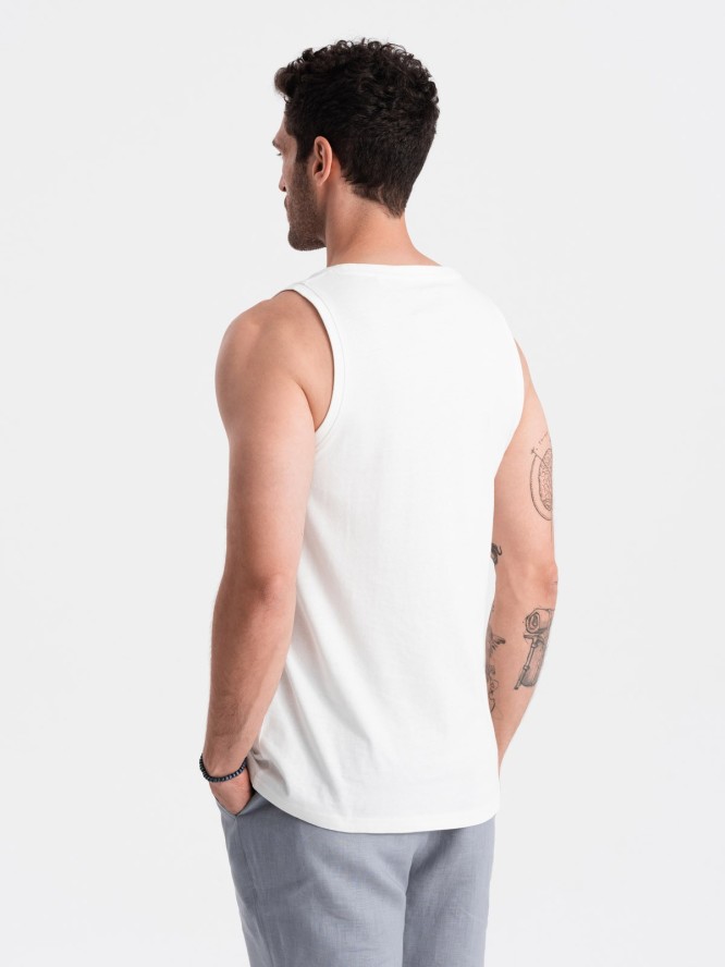 Męska bawełniana koszulka tank top BASIC – biała V1 OM-TSBT-0192 - XXL