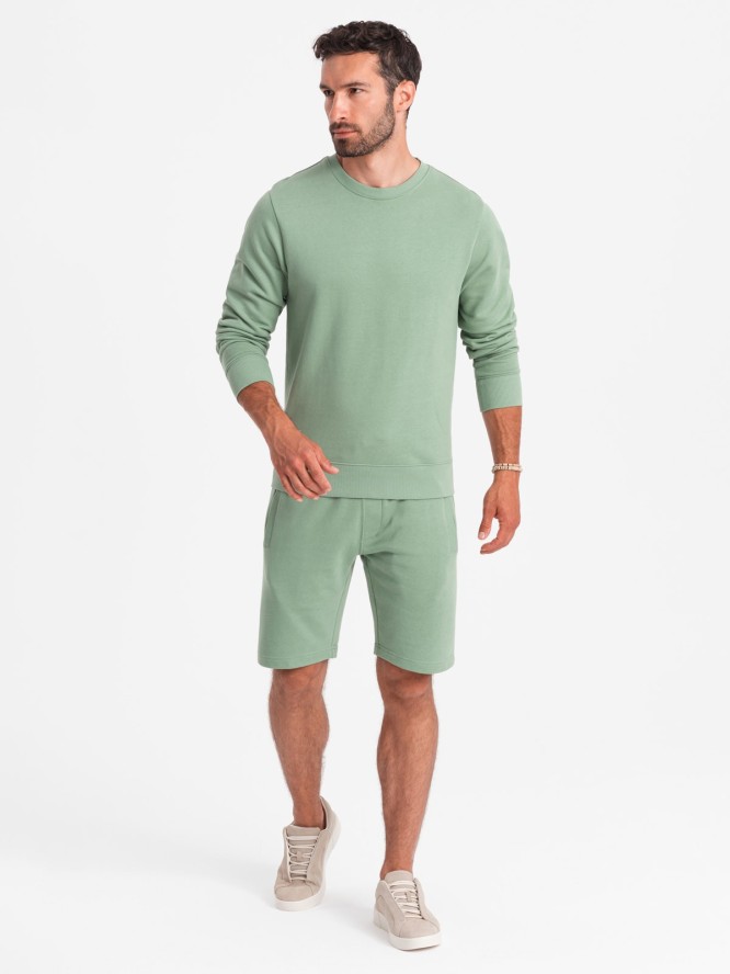 Komplet dresowy męski bluza + szorty – zielony V3 Z77 - XXL