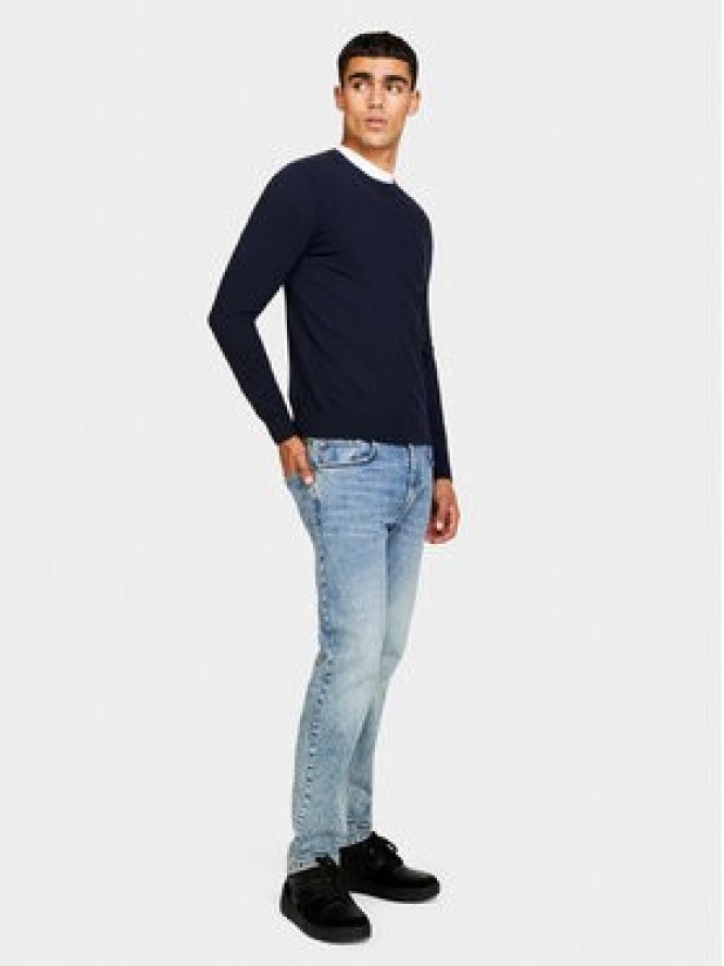 Sisley Sweter 10F2S1C78 Granatowy Slim Fit