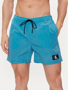 Calvin Klein Swimwear Szorty kąpielowe KM0KM00980 Niebieski Regular Fit