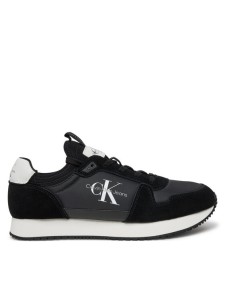 Calvin Klein Sneakersy Runner Sock Laceup Ny-Lth YM0YM00553 Czarny