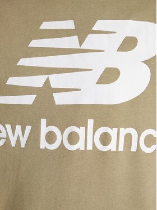 New Balance Bluza Essentials Stacked Logo MT03558 Zielony Relaxed Fit