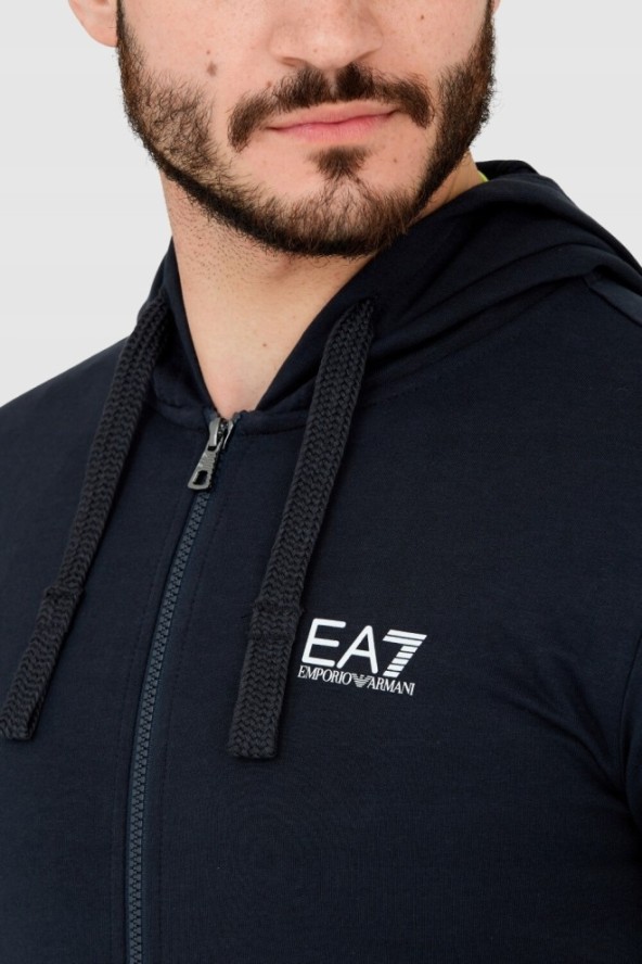 EA7 Granatowa bluza męska z kapturem