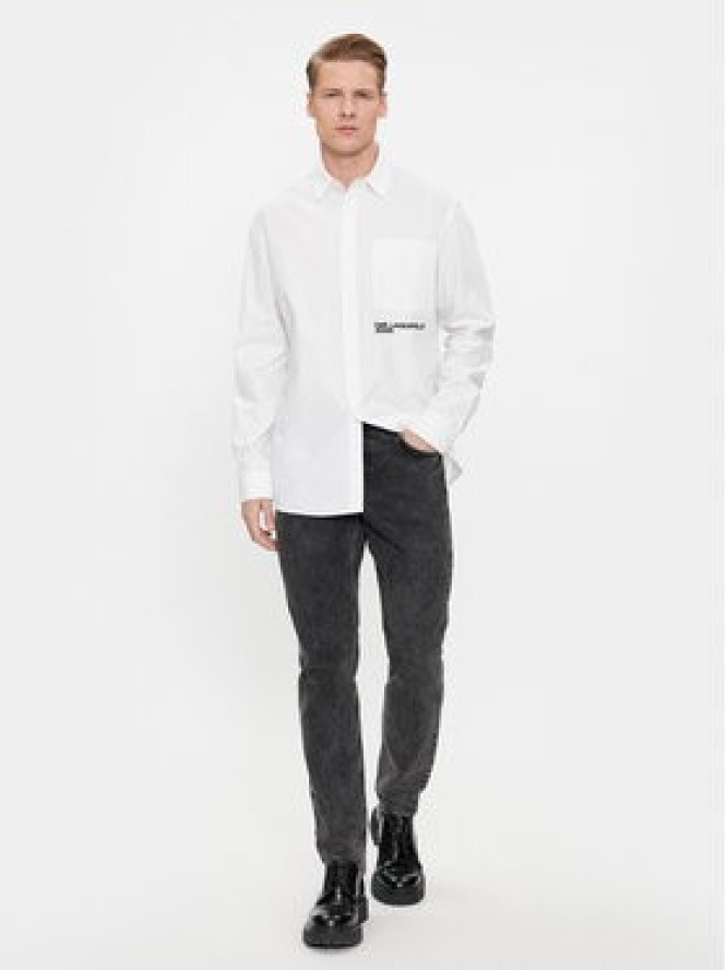 Karl Lagerfeld Jeans Koszula 240D1601 Biały Slim Fit