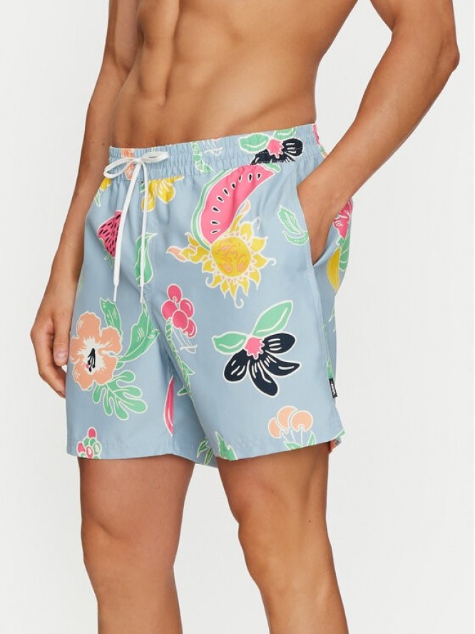 Vans Szorty kąpielowe Primary Print Elastic Boardshort VN0008KU Niebieski Regular Fit