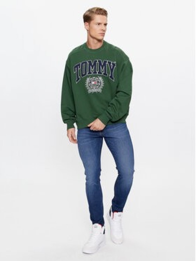 Tommy Jeans Bluza College Graphic DM0DM16804 Zielony Boxy Fit