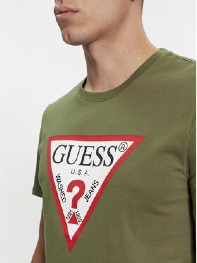 Guess T-Shirt Logo M2YI71 I3Z14 Zielony Slim Fit