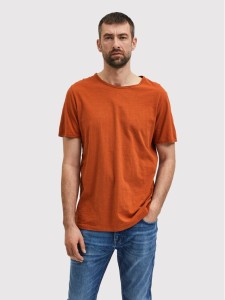 Selected Homme T-Shirt Morgan 16071775 Brązowy Regular Fit